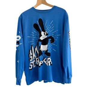 Disney Oswald The Lucky Rabbit "Sky Scrappers" Long Sleeve Tee Shirt Men's Sz L
